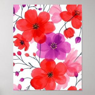 Poster Cartaz de Parede de Arte de Linha Floral Minimalis