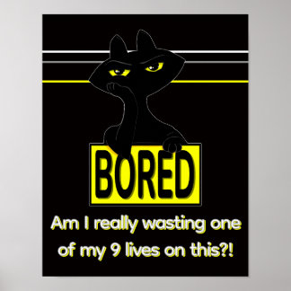 Poster Cartaz de Parede de Gato Preto Sarcástico Bad Boog