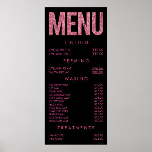 Póster Cartaz de Parede do Menu do Salão de Brilho Leopar