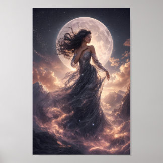Poster Cartaz de Parede Fantasia Graça Iluminada pela Lua
