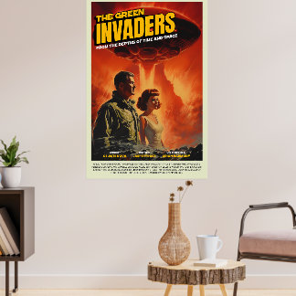 Poster Cartaz de Parede Inspirado em Filme Retro de Ficçã