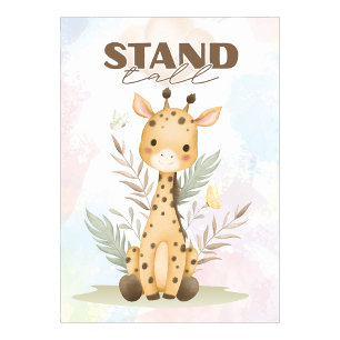 Poster Cartaz de parede para berçário de Girafa inspirado