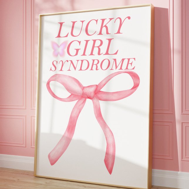 Poster Cartaz de Parede Síndrome da Garota Sortuda Rosa (Criador carregado)