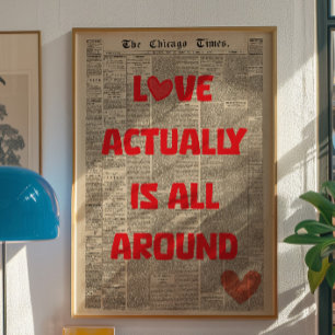 Poster Cartaz de Parede Vintage Amor Realmente Está em To