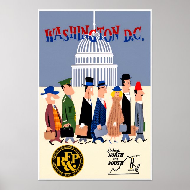 Poster Cartaz de passageiros de Washington DC (Frente)