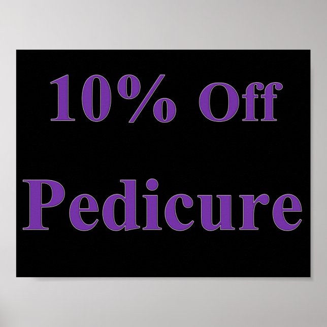 Póster Cartaz de Pedicure com 10% de Desconto Matte (Frente)