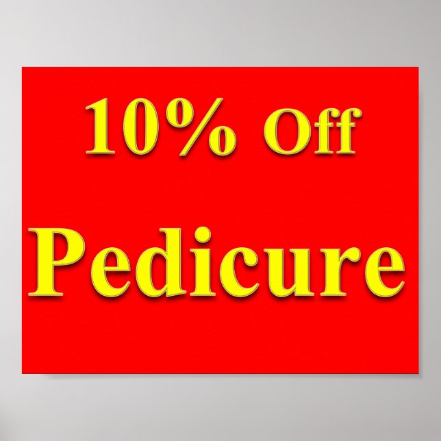 Poster Cartaz de Pedicure com 10% de Desconto Matte (Frente)