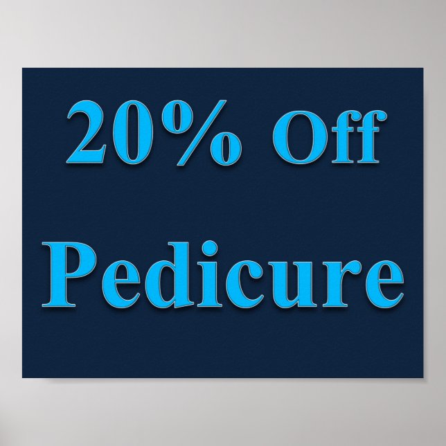 Poster Cartaz de Pedicure com 20% de Desconto Matte (Frente)