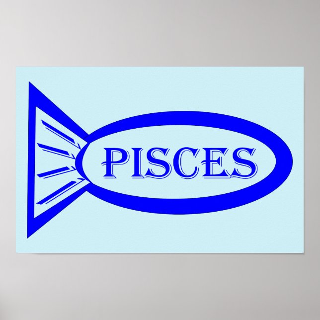 Poster Cartaz de Peixes Signo do Zodíaco (Frente)