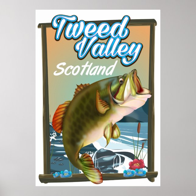 Poster Cartaz de pesca do Vale Tweed Escócia (Frente)