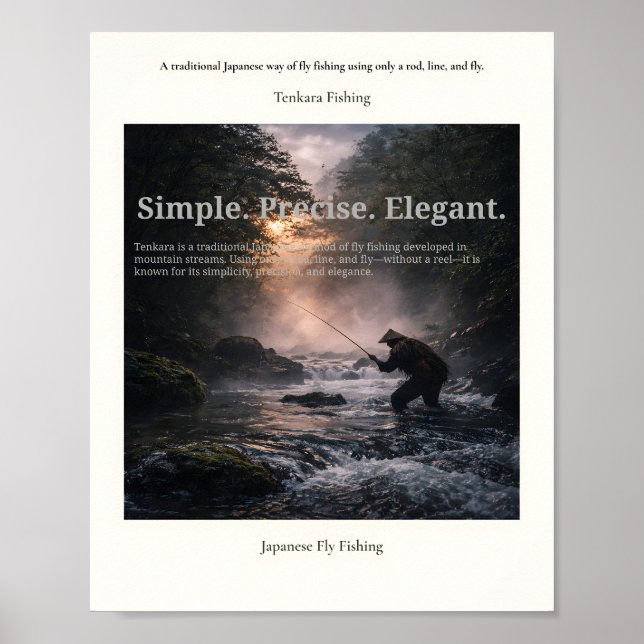 Poster Cartaz de Pesca Tenkara – Pesca com Mosca Japonesa (Frente)