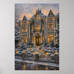 Poster Cartaz de Pintura a Óleo de Mansão Vitoriana Grand