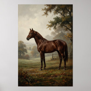 Poster Cartaz de Pintura de Cavalo Vintage