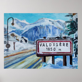 Poster Cartaz de pintura de Val d’Isère – Alpes franceses