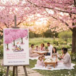 Póster Cartaz de Piquenique de Cerejeira em Flor Editável