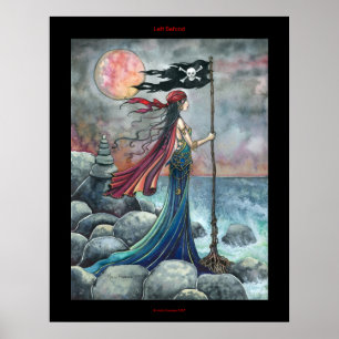 Póster Cartaz de Pirata Gótico Abandonado Arte Fantasia