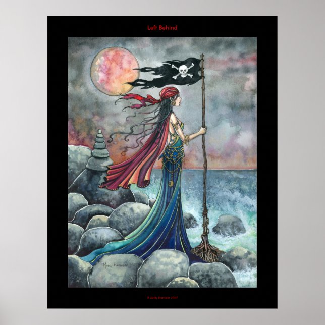 Póster Cartaz de Pirata Gótico Abandonado Arte Fantasia (Frente)