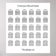 Cartaz de Plano de Assentamento de Mesa de Casamen