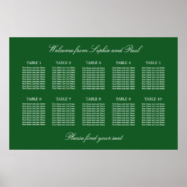 Poster Cartaz de Plano de Assento de Casamento de Mesa 10