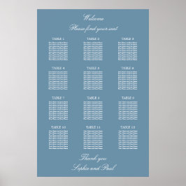 Poster Cartaz de Plano de Assento de Casamento de Mesa 12