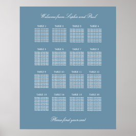 Poster Cartaz de Plano de Assento de Casamento de Mesa 16