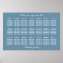 Cartaz de Plano de Assento de Casamento de Mesa 21