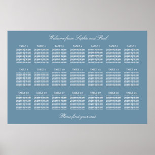 Poster Cartaz de Plano de Assento de Casamento de Mesa 21