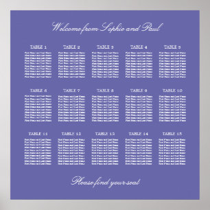 Poster Cartaz de Plano de Assento de Casamento de Mesa La