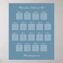 Cartaz de Plano de Assentos de Casamento de Mesa 1