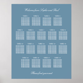 Poster Cartaz de Plano de Assentos de Casamento de Mesa 1