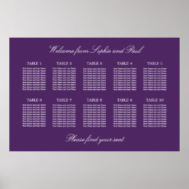 Poster Cartaz de Plano de Assentos de Casamento de Mesa 1