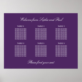 Poster Cartaz de Plano de Assentos de Casamento de Mesa 6