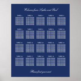 Poster Cartaz de Plano de Assentos de Casamento de Mesa A