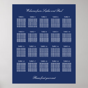 Poster Cartaz de Plano de Assentos de Casamento de Mesa A