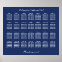 Cartaz de Plano de Assentos de Casamento de Mesa A