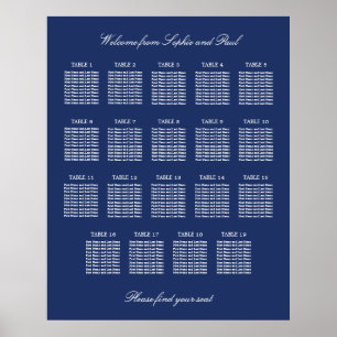 Poster Cartaz de Plano de Assentos de Casamento de Mesa A