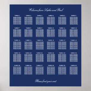 Poster Cartaz de Plano de Assentos de Casamento de Mesa A