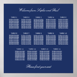 Poster Cartaz de Plano de Assentos de Casamento de Mesa A