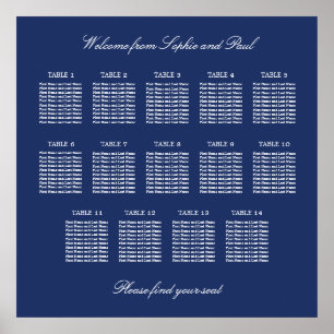 Poster Cartaz de Plano de Assentos de Casamento de Mesa A