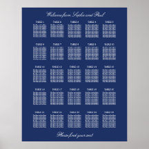 Cartaz de Plano de Assentos de Casamento de Mesa A