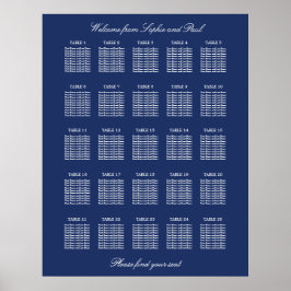 Poster Cartaz de Plano de Assentos de Casamento de Mesa A