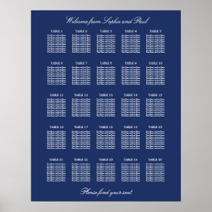 Poster Cartaz de Plano de Assentos de Casamento de Mesa A