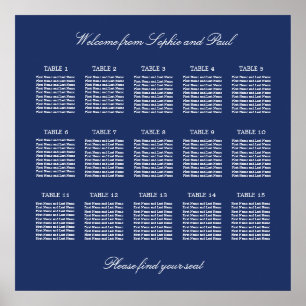 Poster Cartaz de Plano de Assentos de Casamento de Mesa A