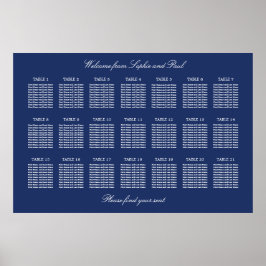Poster Cartaz de Plano de Assentos de Casamento de Mesa A