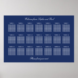 Poster Cartaz de Plano de Assentos de Casamento de Mesa A