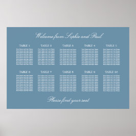 Poster Cartaz de Plano de Assentos de Casamento em Mesa A