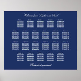 Poster Cartaz de Plano de Assentos de Casamento em Mesa A