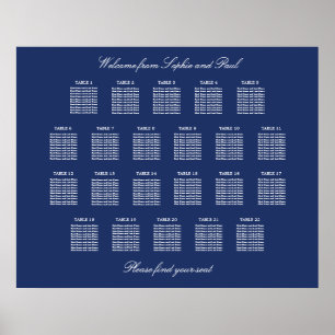 Poster Cartaz de Plano de Assentos de Casamento em Mesa A
