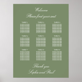 Poster Cartaz de Plano de Assentos de Casamento na Mesa S