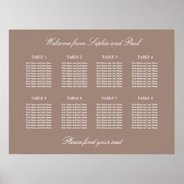Poster Cartaz de Plano de Assentos de Casamento na Mesa T